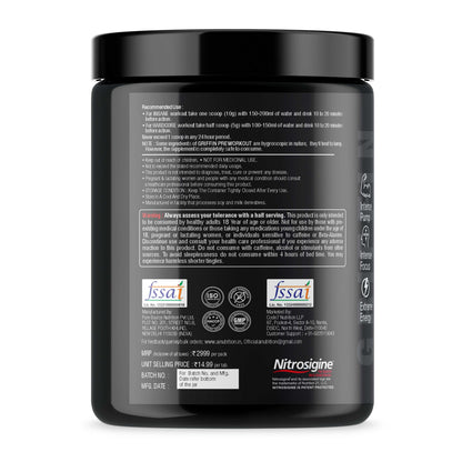 Griffin Pre-Workout powered with Nitrosigine and L-Citrulline