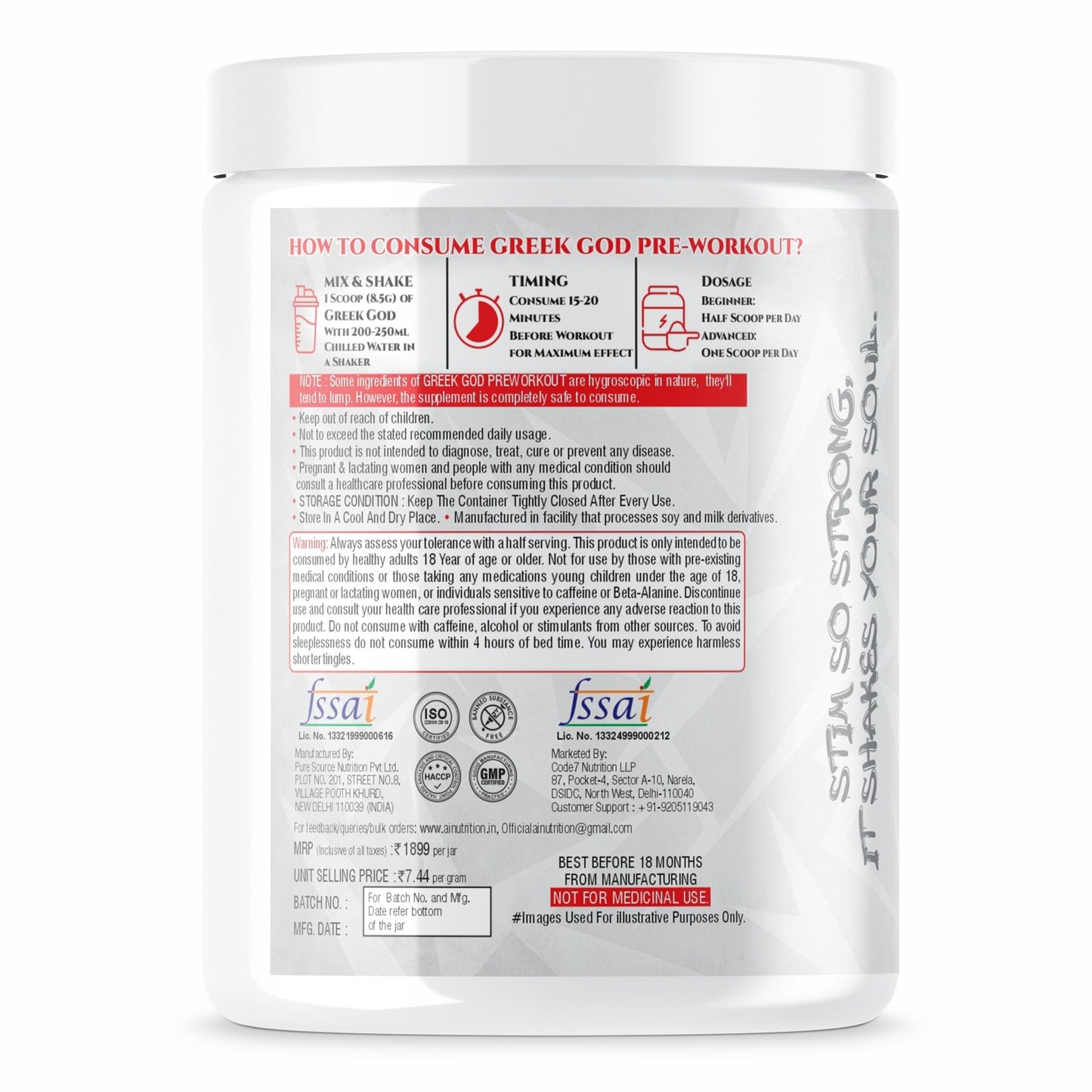 Greek God Pre Workout | Extreme High Stim Pre Formula