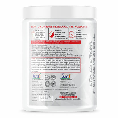 Greek God Pre Workout | Extreme High Stim Pre Formula