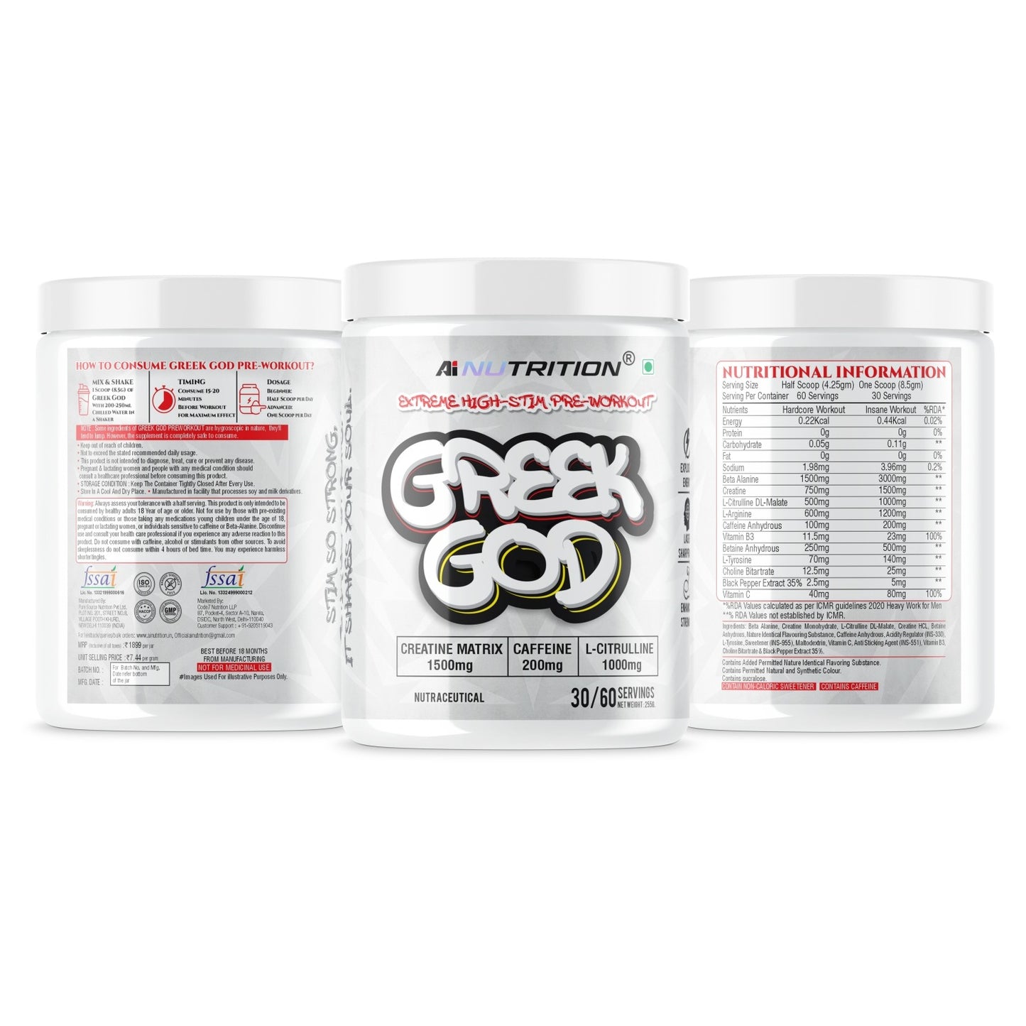 Greek God Pre Workout | Extreme High Stim Pre Formula